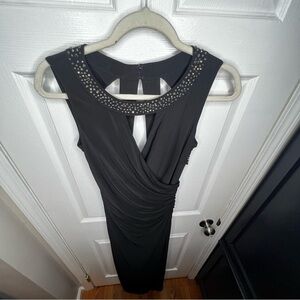 Laundry Women’s 4 Black Long Evening Gown Formal S Dress Cutout Back Rhinestone